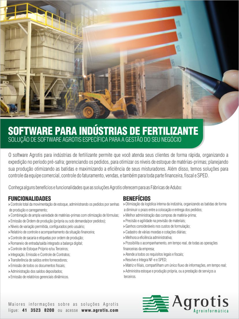 Folder Software para Indústrias de Fertilizantes